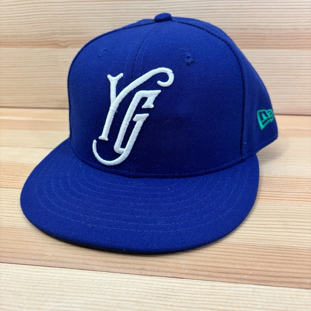 Hartford Yard Goats Baseball Hat Men's 7 1/4 New Era 59Fifty Blue YG Symbol MUSA